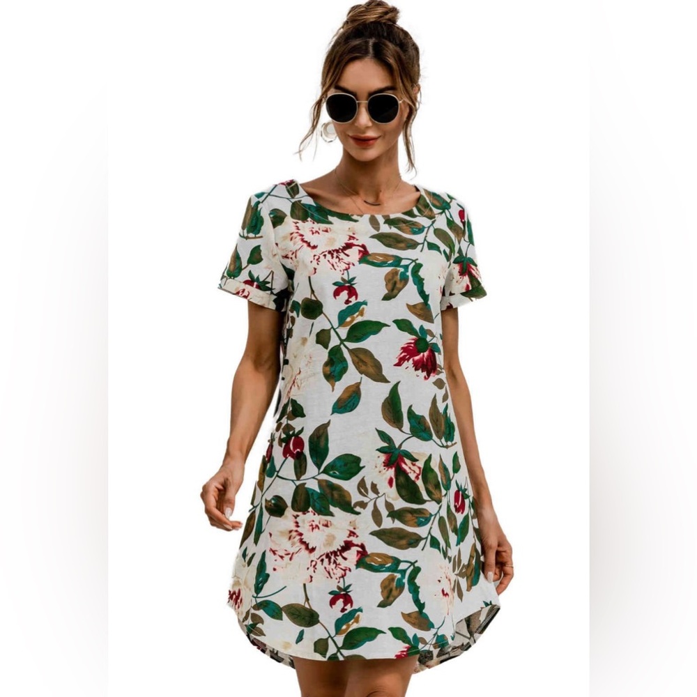 Gulang Floral Print Summer Dress Size Large